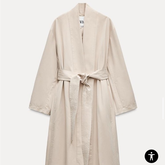 NWT ZARA ZW COLLECTION Kimono belted trench coat - Picture 5 of 10